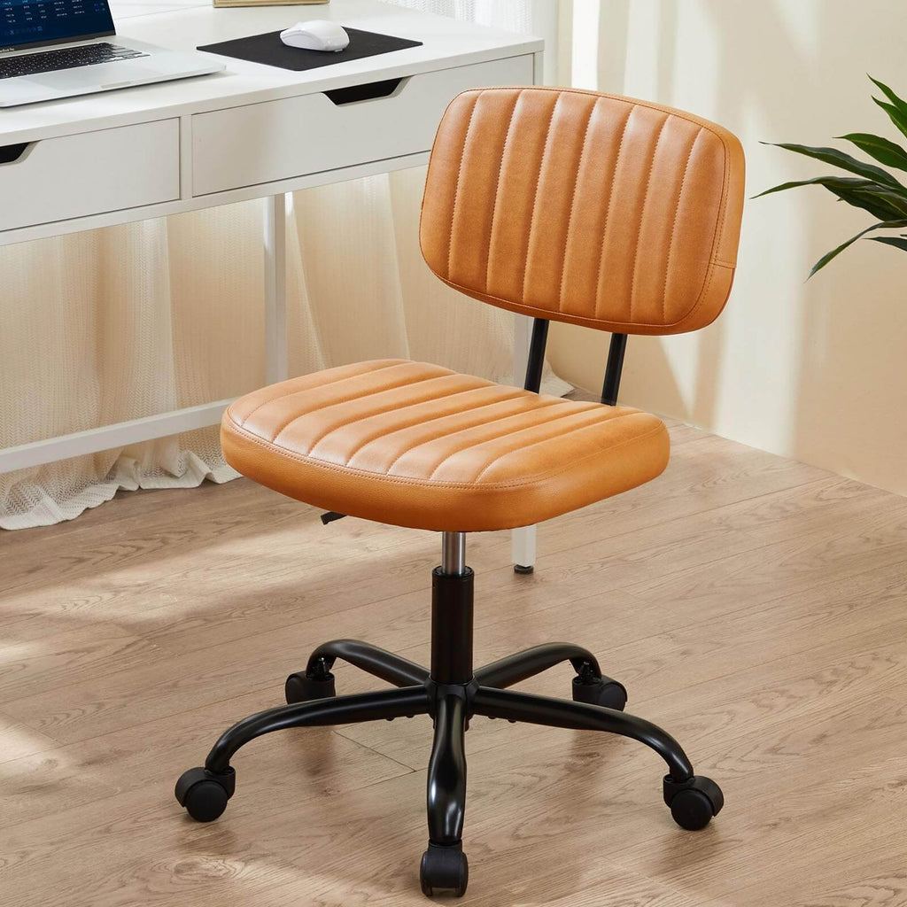 Modern Armless Computer Desk Chair with Rolling Wheels
