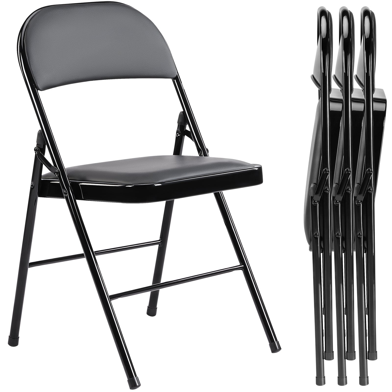 Premium Leather Upholstered Folding Chair