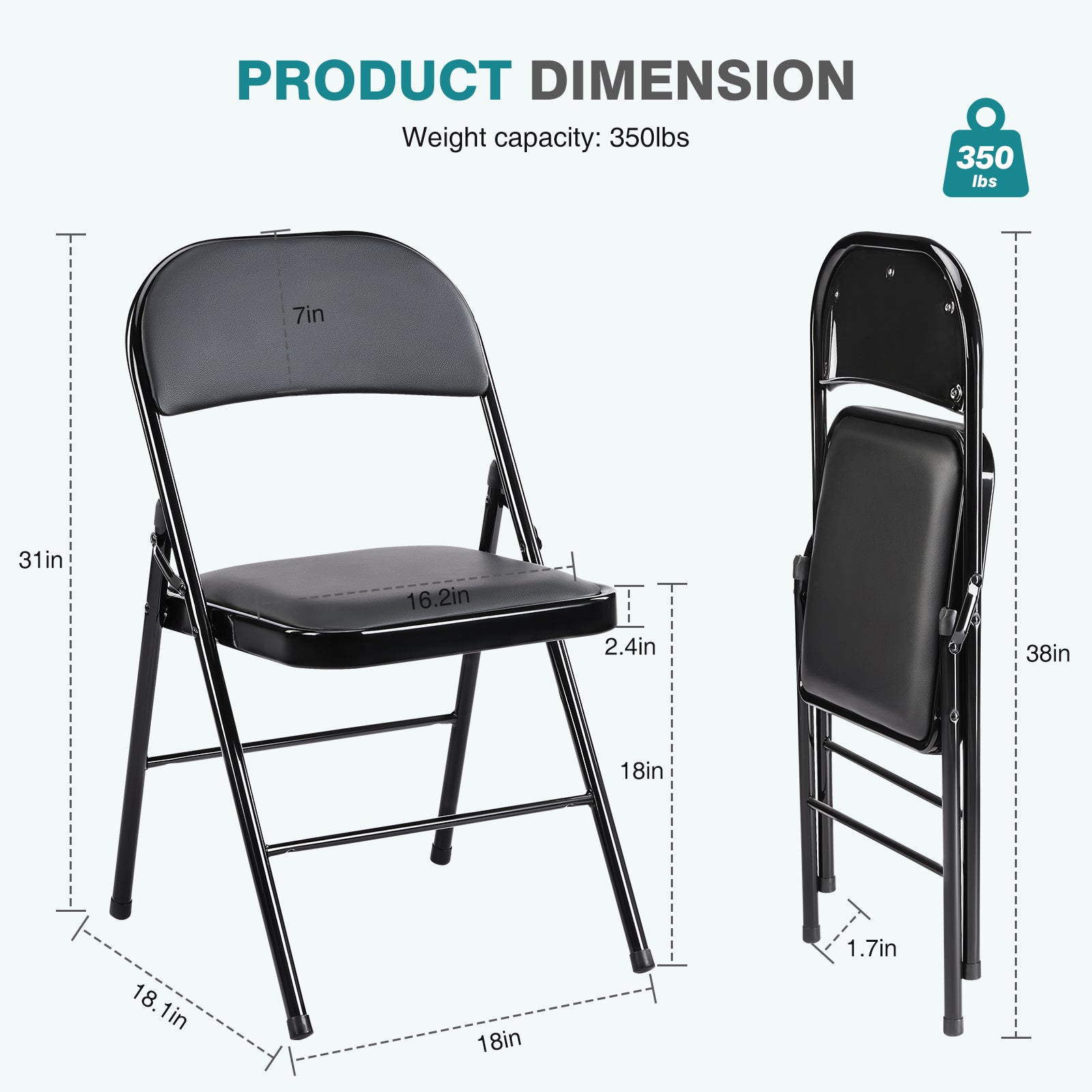 Premium Leather Upholstered Folding Chair