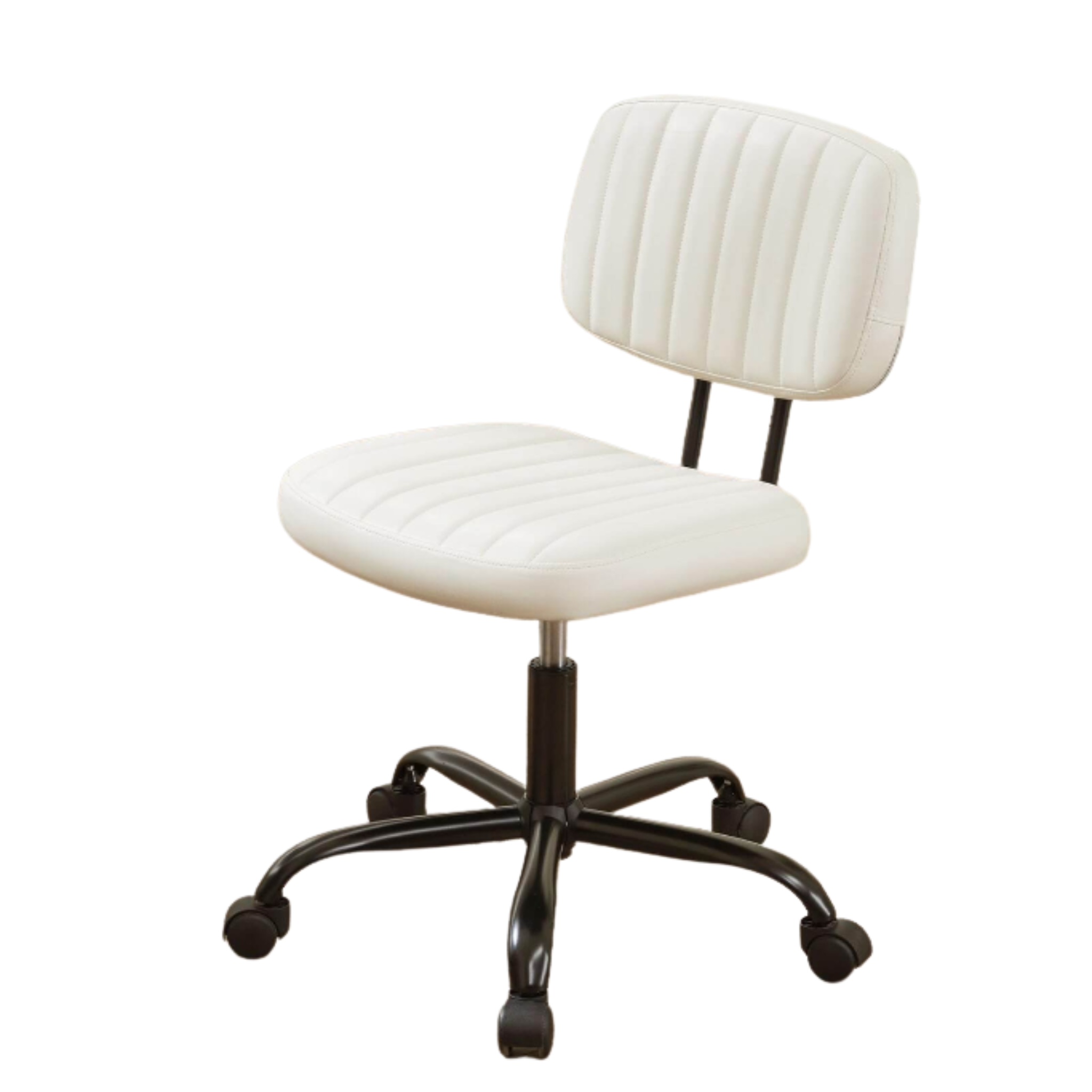 Modern Armless Computer Desk Chair with Rolling Wheels