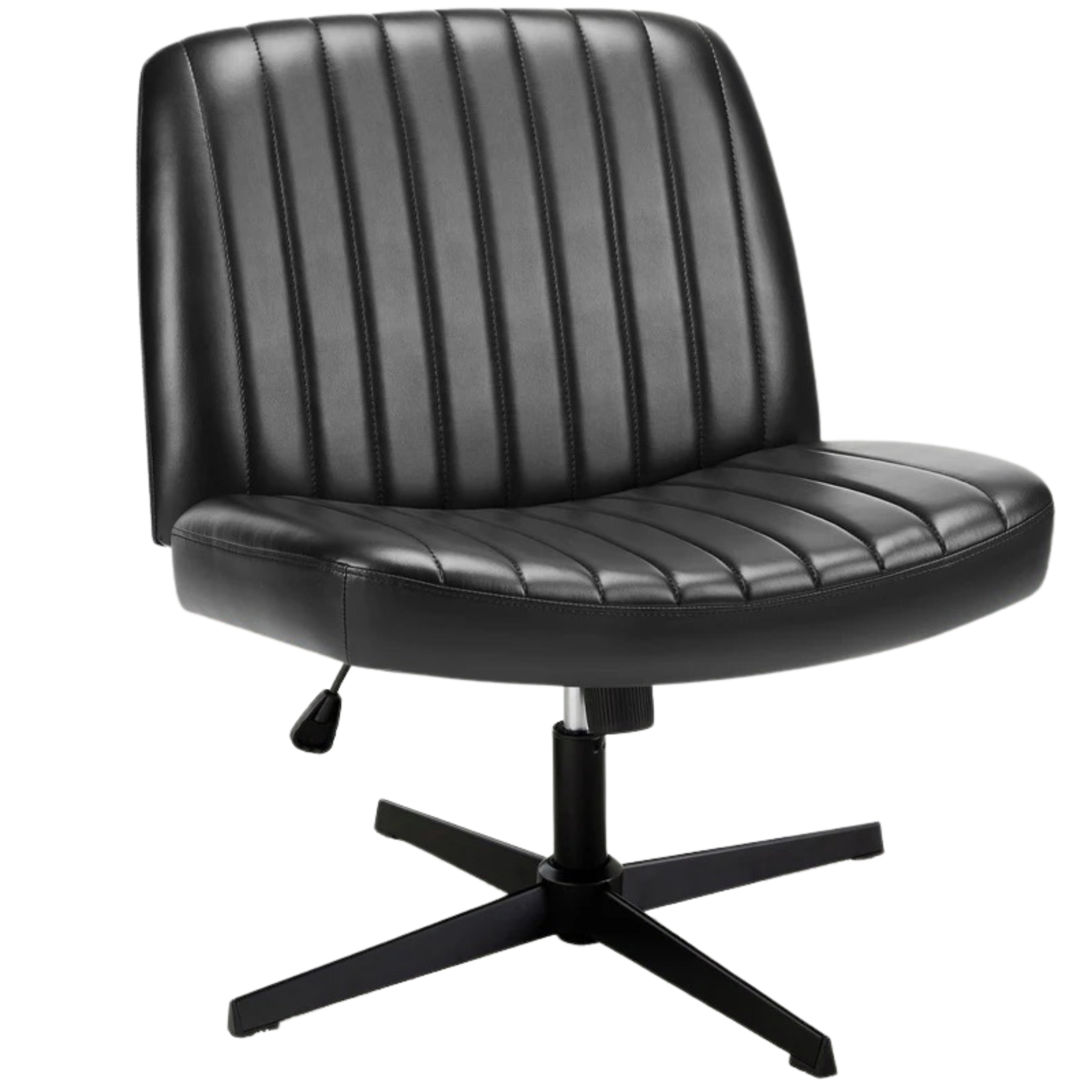 Cross-Legged Armless Swivel Office Chair Without Wheels