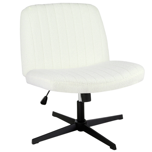 Cross-Legged Armless Swivel Office Chair Without Wheels