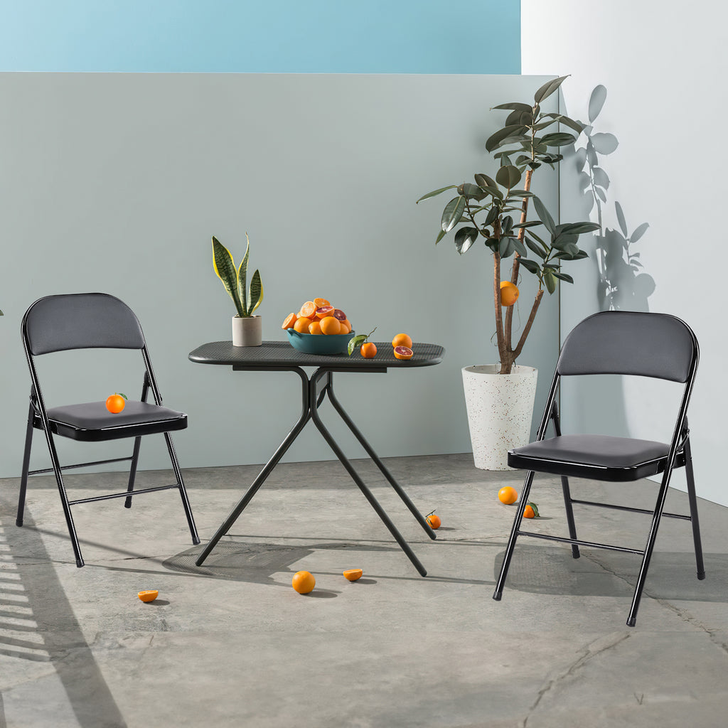 Premium Leather Upholstered Folding Chair